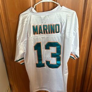 Mitchell and Ness throwback Dan Marino jersey stitched letters and numbers.